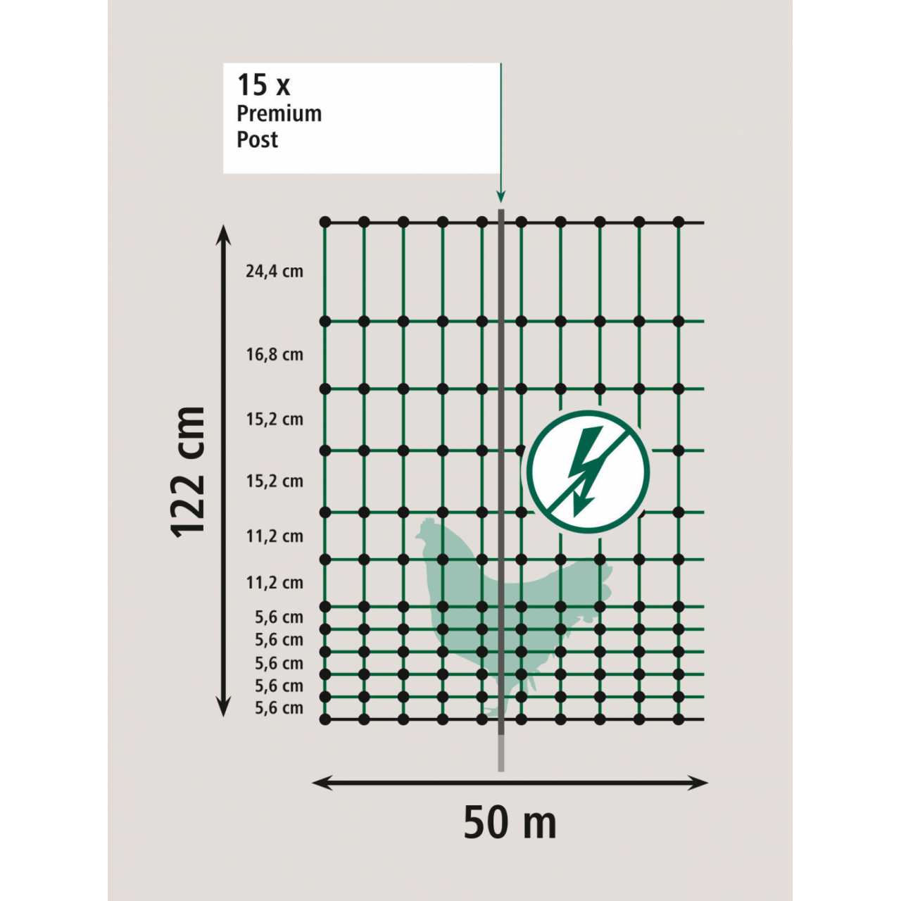 Premium PoultryNet baromfiháló, nem elektromos