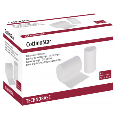 CottinoStart párnázott bandázs - 10 cm x 3 m, 6 db, klinikai csomag